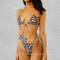 Ladies One Piece Leopard Print Sexy High Waist Swimsuit Women′s Swimsuit